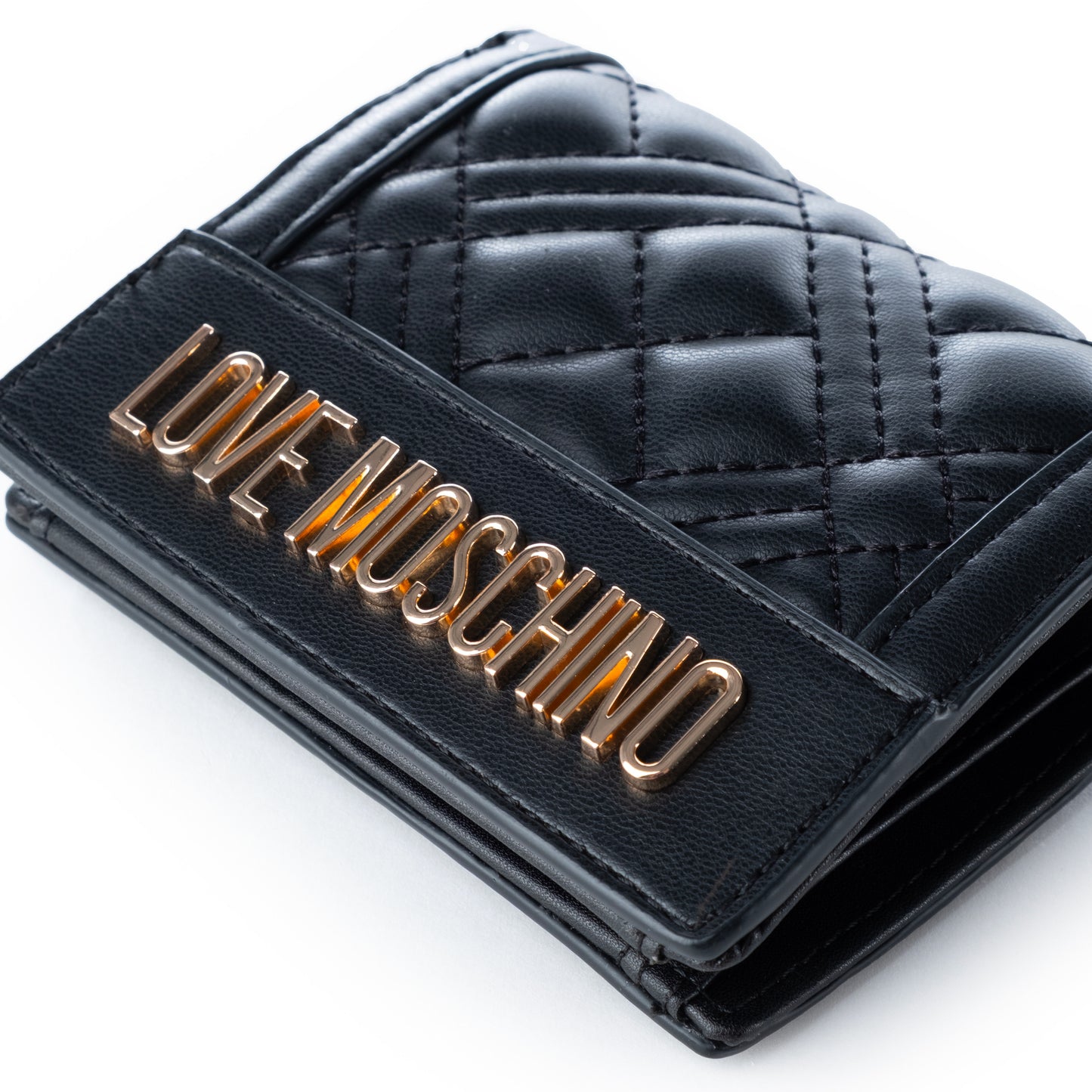 Porta Moedas Mulher Love Moschino Preto com Logo Dourado
