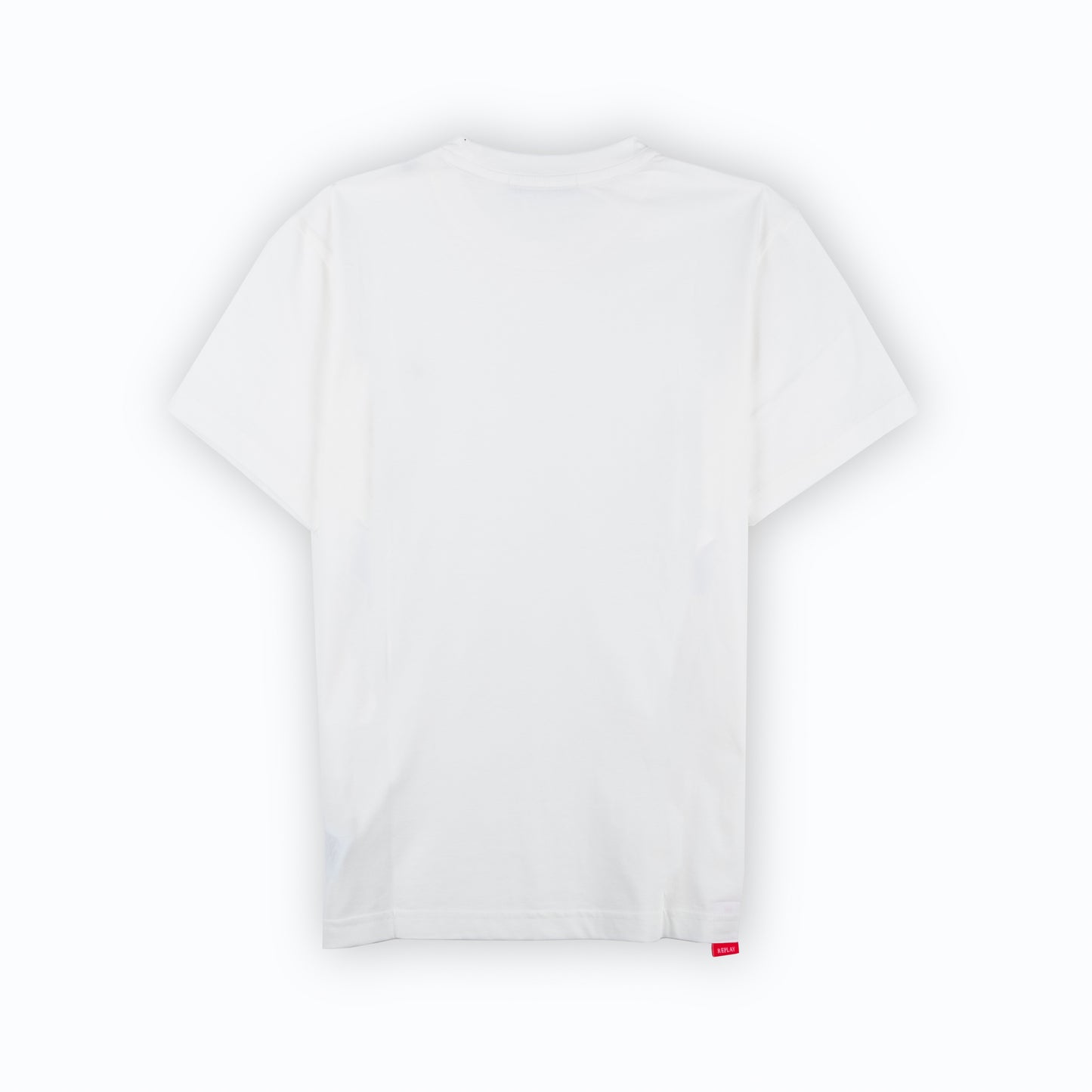 T-Shirt Homem Replay Branca com Detalhe Vermelho