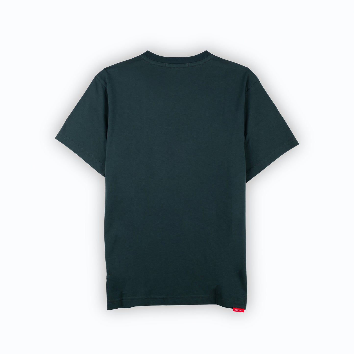 T-Shirt Homem Replay Verde Escuro com Logótipo Distintivo