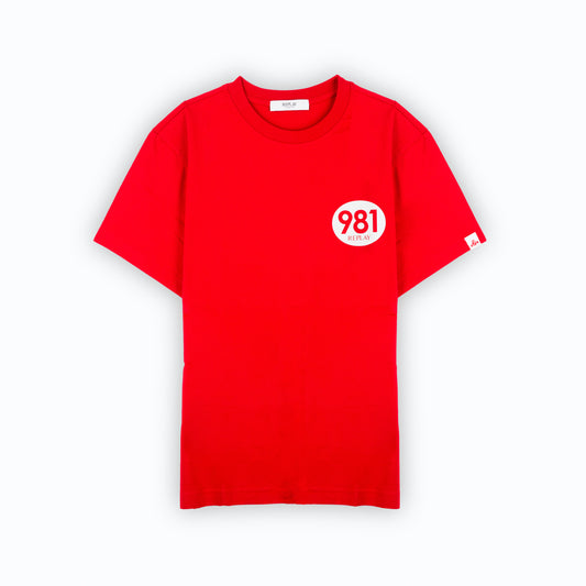 T-Shirt Homem Replay Vermelha com Estampa 981
