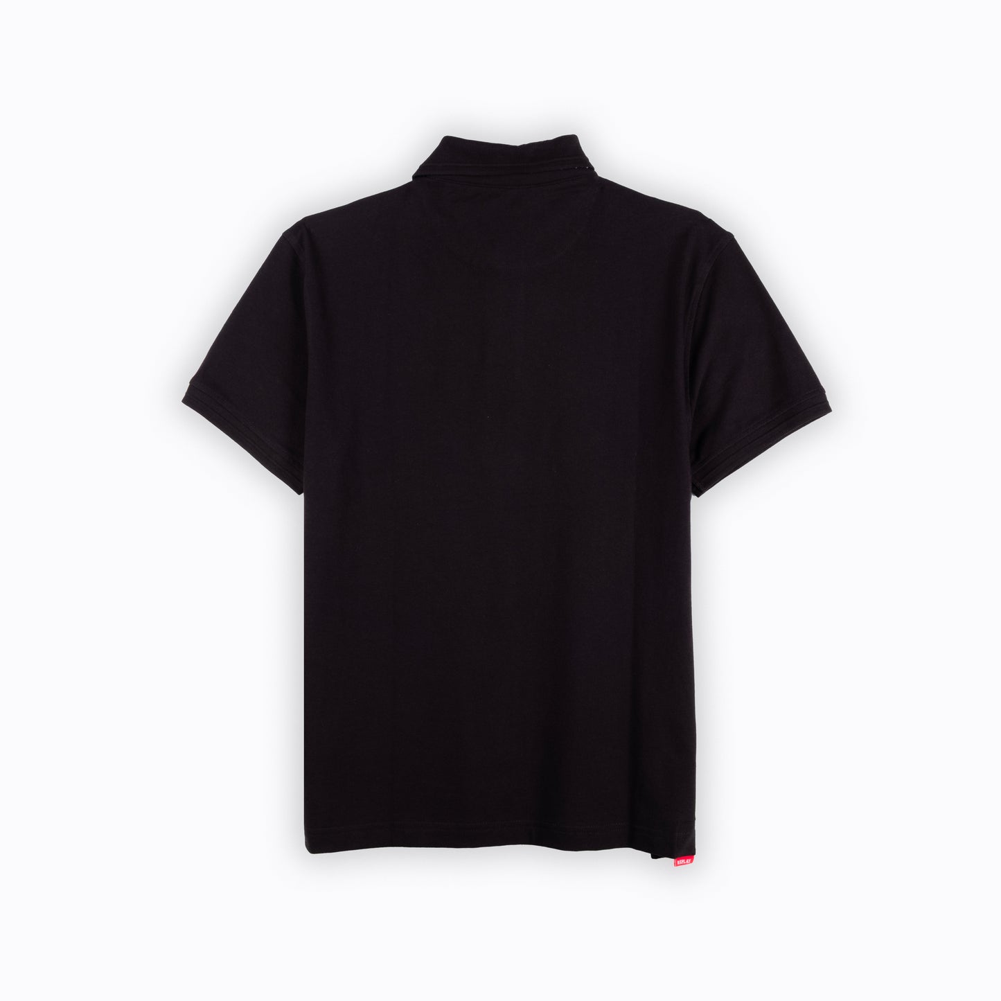 Polo Homem Clássico Replay Preto com Detalhe Bordado Vermelho