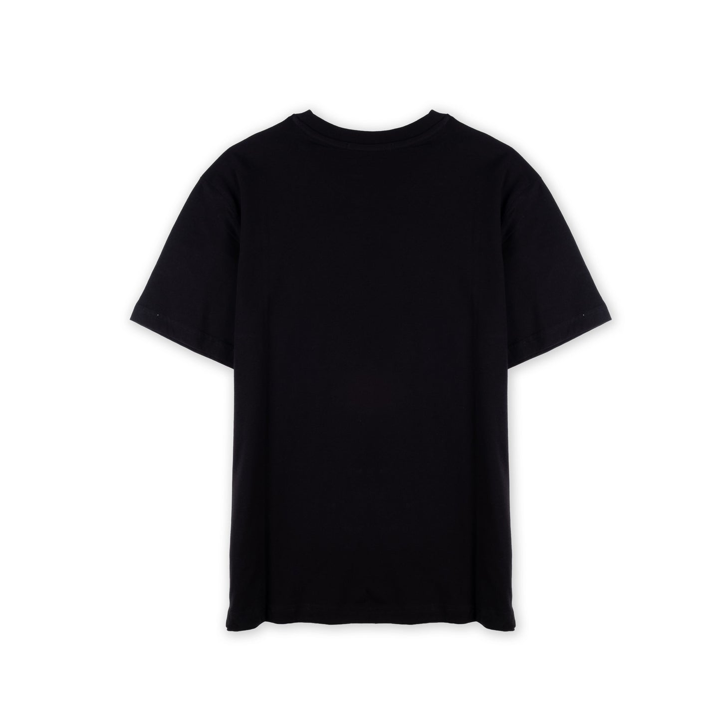 T-Shirt Homem Replay Preta com Estampado Frontal Azul e Vermelho