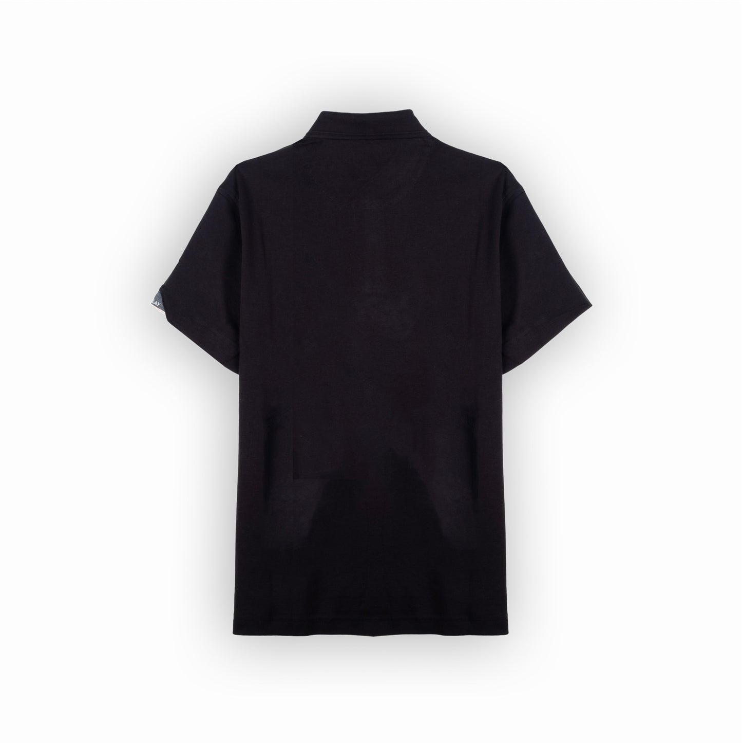 Polo Homem Replay Preto com Logo Bordado e Detalhe Contrastante na Gola