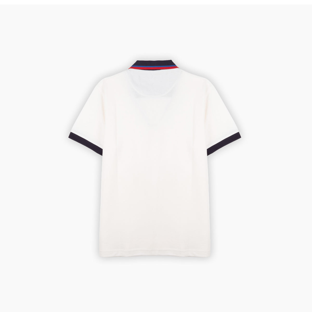 Polo Homem Replay Branco com Gola em V Contrastante