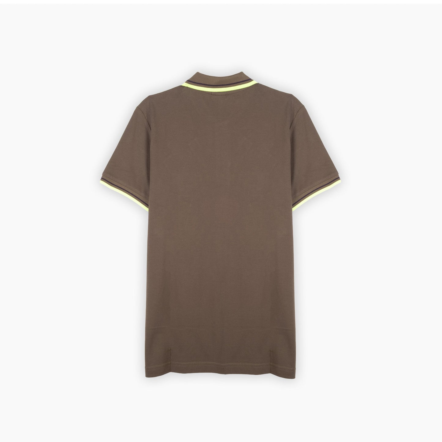 Polo Homem Geox Castanho com Riscas Verde-Lima