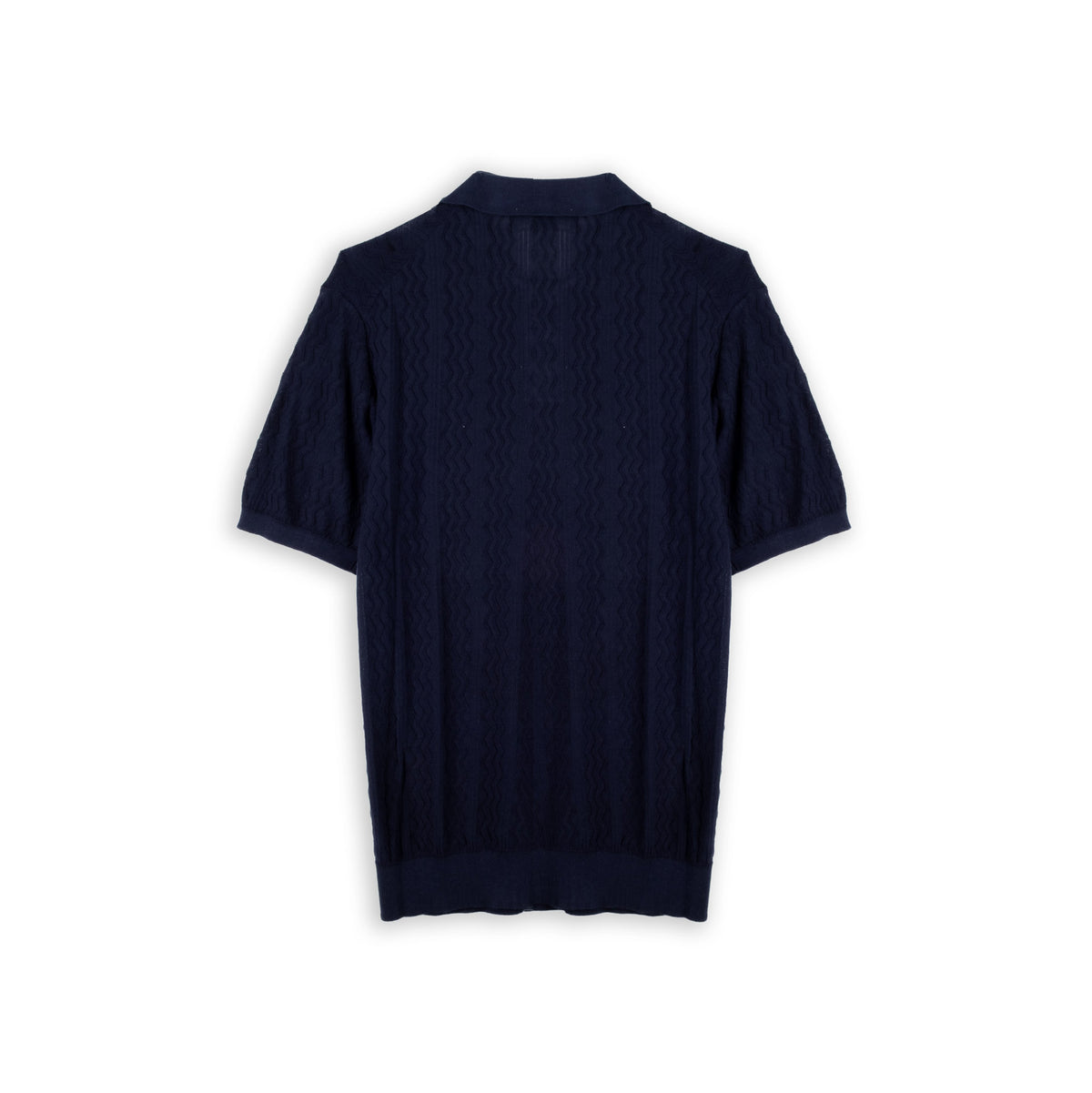 Polo Homem Yes Zee Azul-Escuro com Textura Ondulada