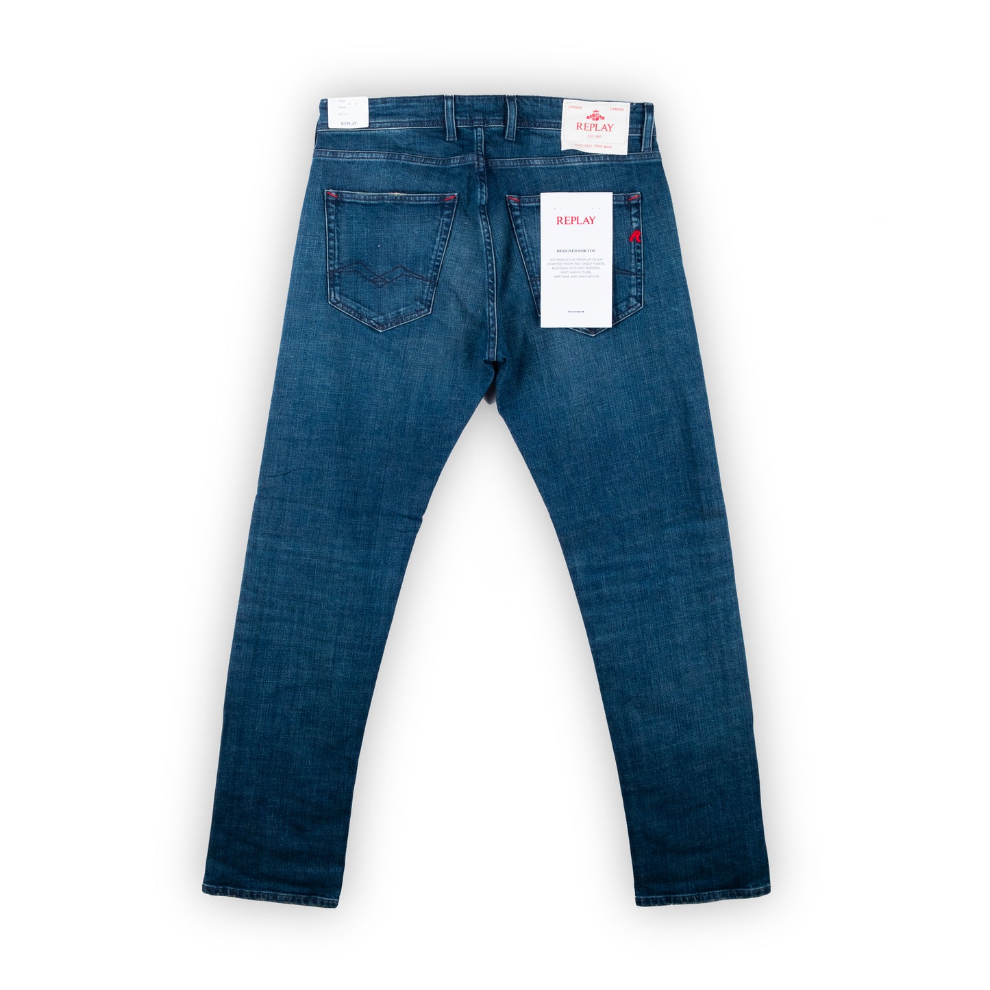 Calças Homem Jeans Replay Azul Slim Fit