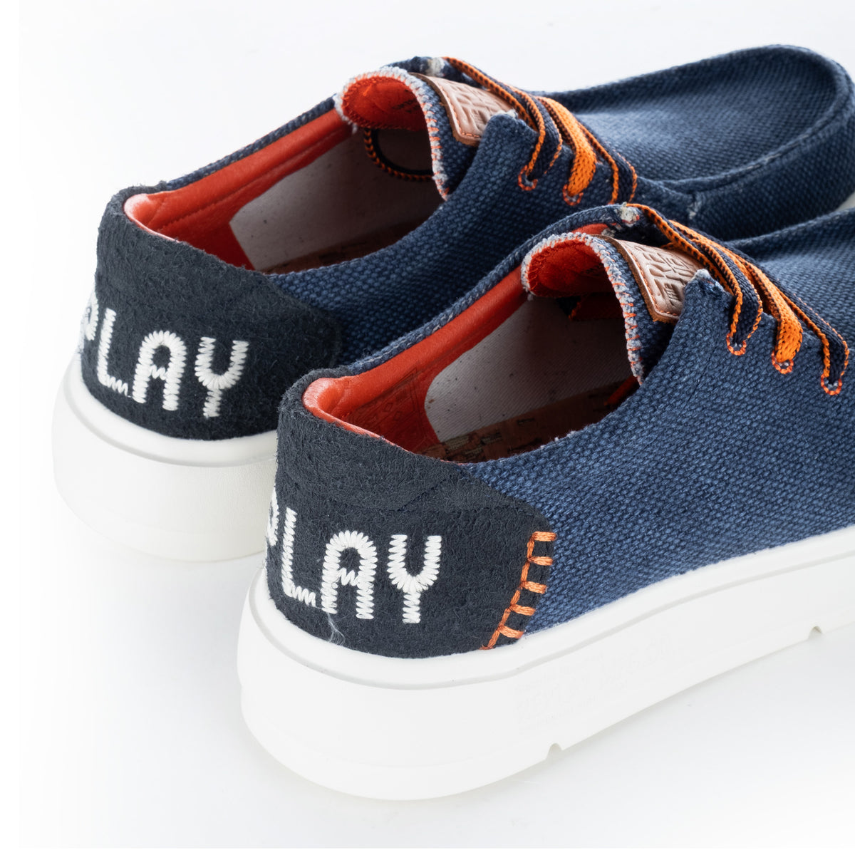 Sapatos Casuais Homem Replay Azul-Escuro com Atacadores Laranja