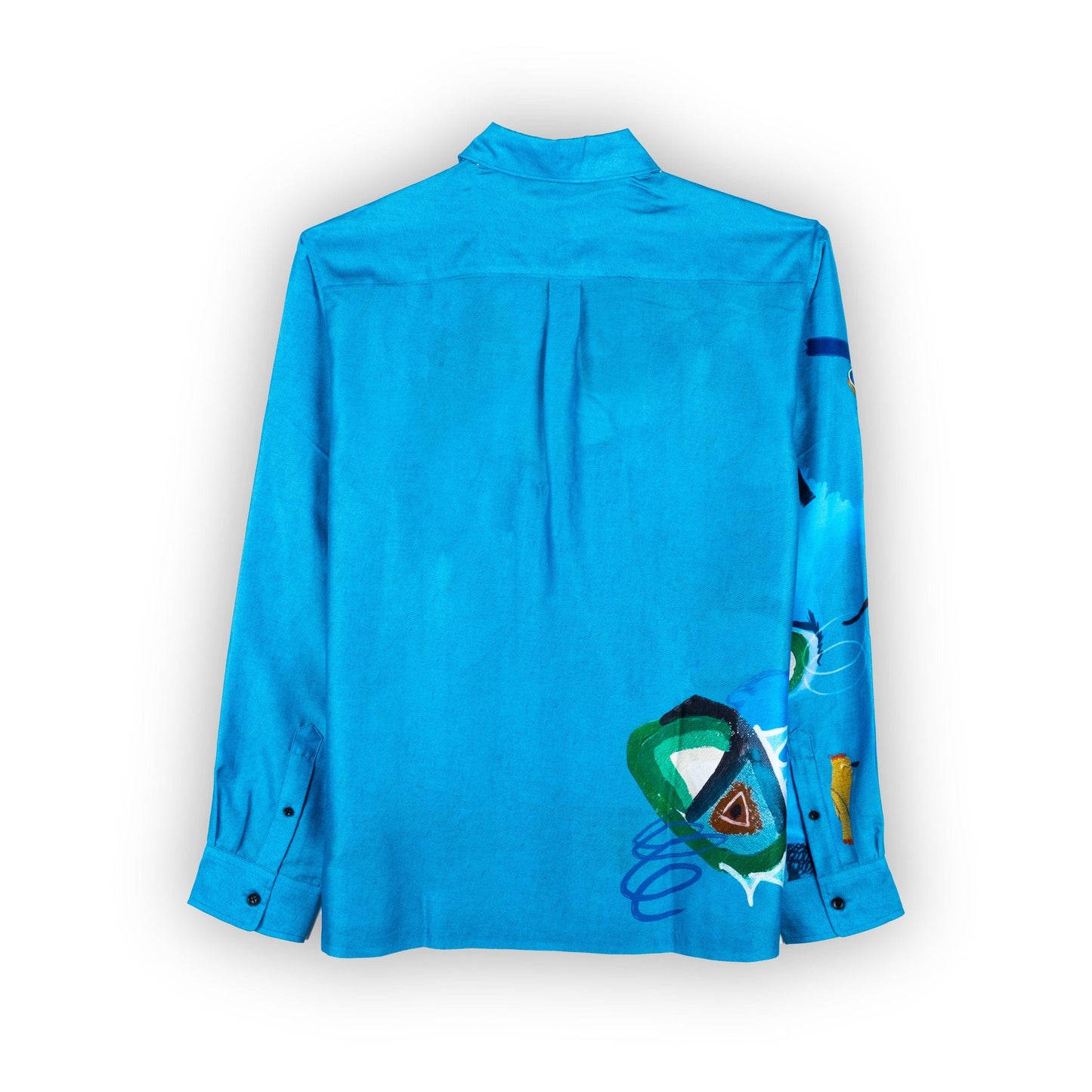 Camisa Artística Masculina Scotch & Soda Azul com Estampa Colorida