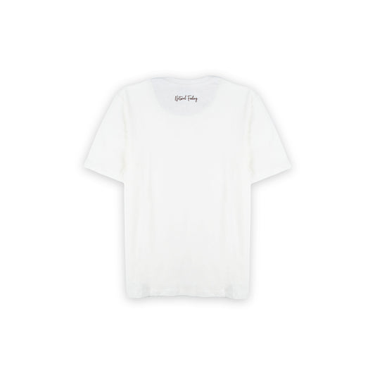 T-Shirt Curta Homem Yes Zee Branca com Aplicação no Rebordo