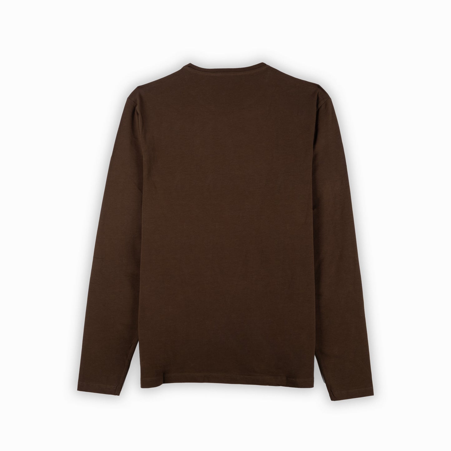 Camisola Homem Yes Zee Castanha Minimalista com Gola Redonda