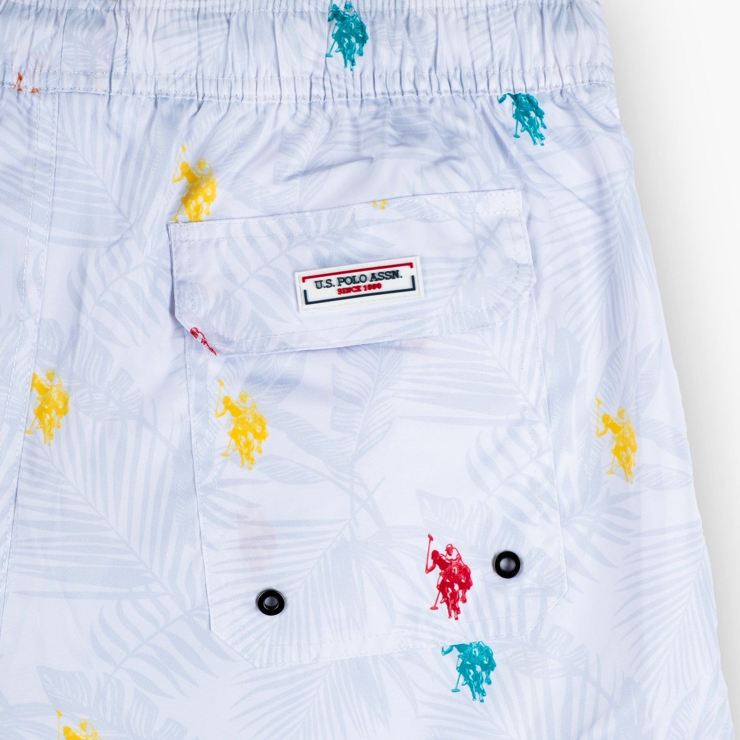 Calções Banho Homem Us Polo Branco multicolor