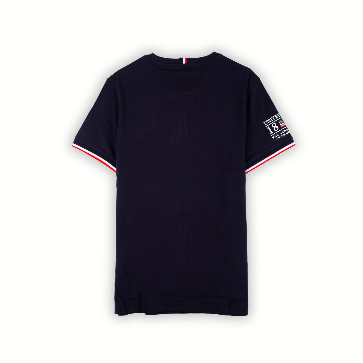 T-Shirt Homem US Polo Azul Marinho com Bordados e Detalhes Tricolores