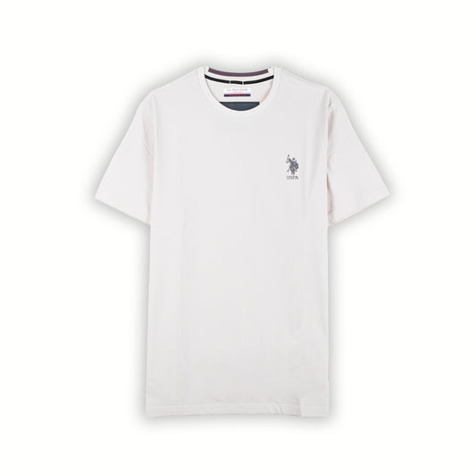 T-Shirt Homem Us Polo Branca com Logo