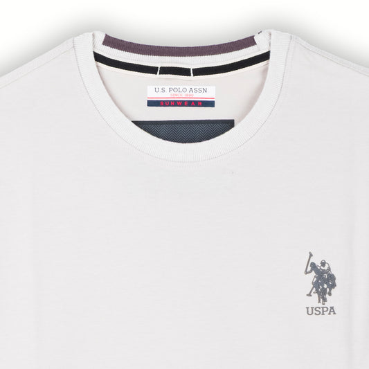 T-Shirt Homem Us Polo Branca com Logo