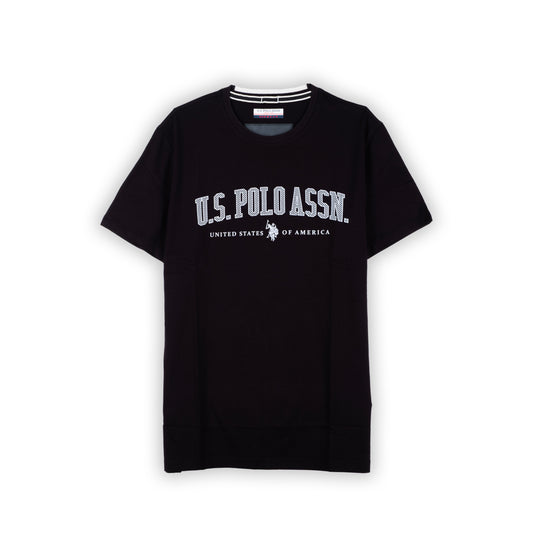 T-Shirt Homem Us Polo Preta com Logo