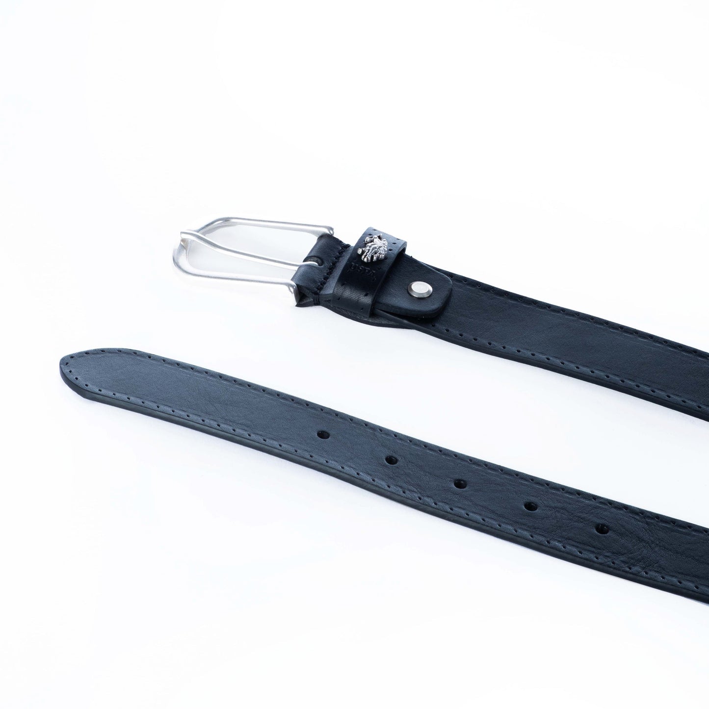 Cinto Homem US Polo Preto com Fivela Oval Metálica