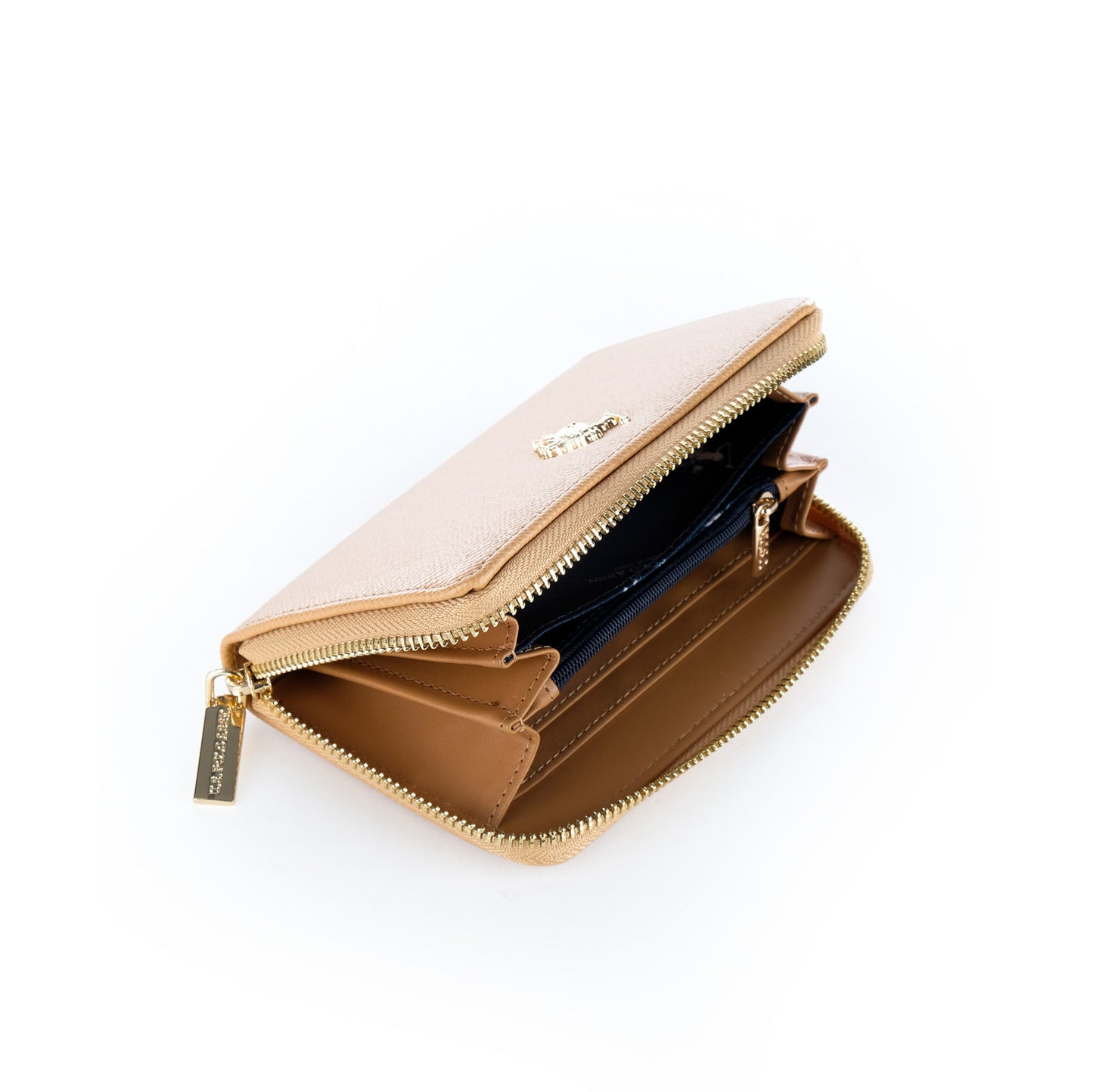 Carteira Mulher U.S. Polo Assn. Bege com Fecho Integral e Logótipo Metálico Dourado