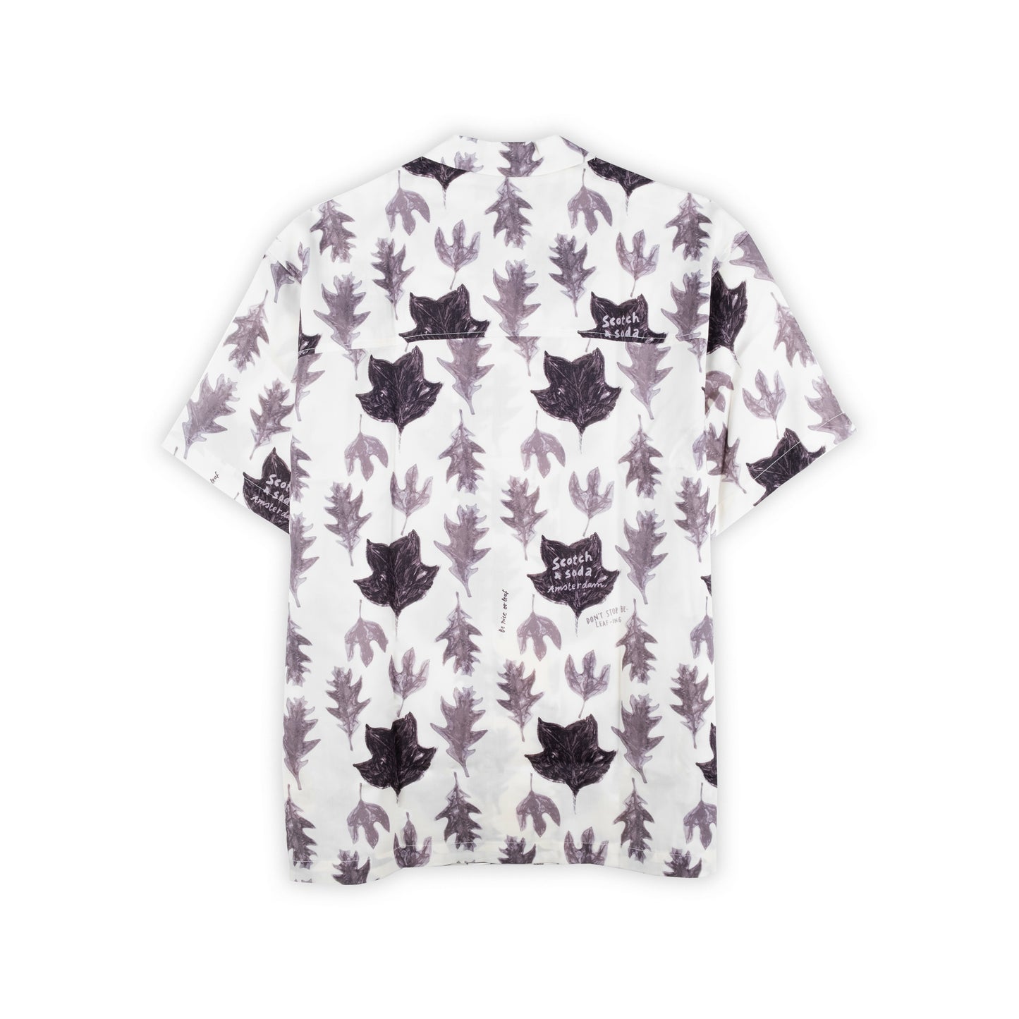 Camisa Homem Scotch & Soda Branca com Estampa de Folhas