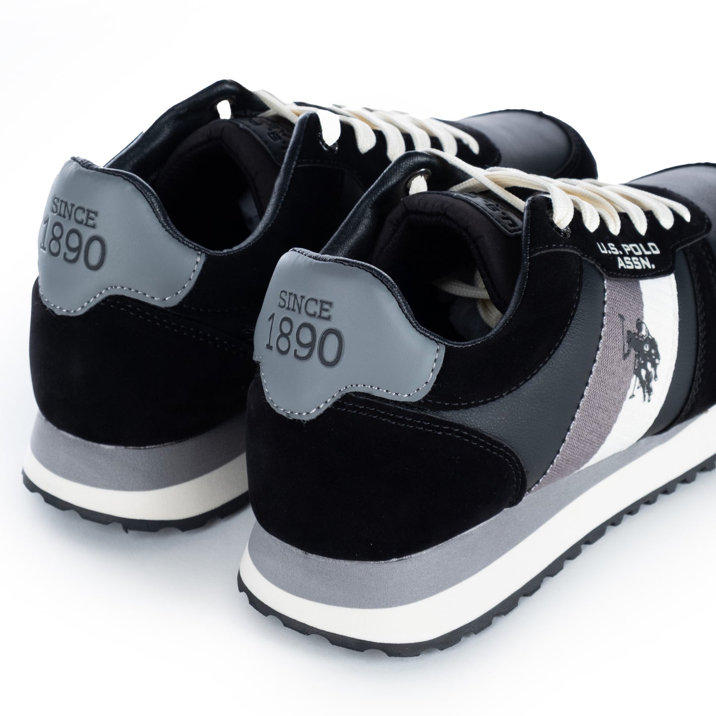 Ténis Homem Us Polo Preto/Cinza com Detalhe de Logo