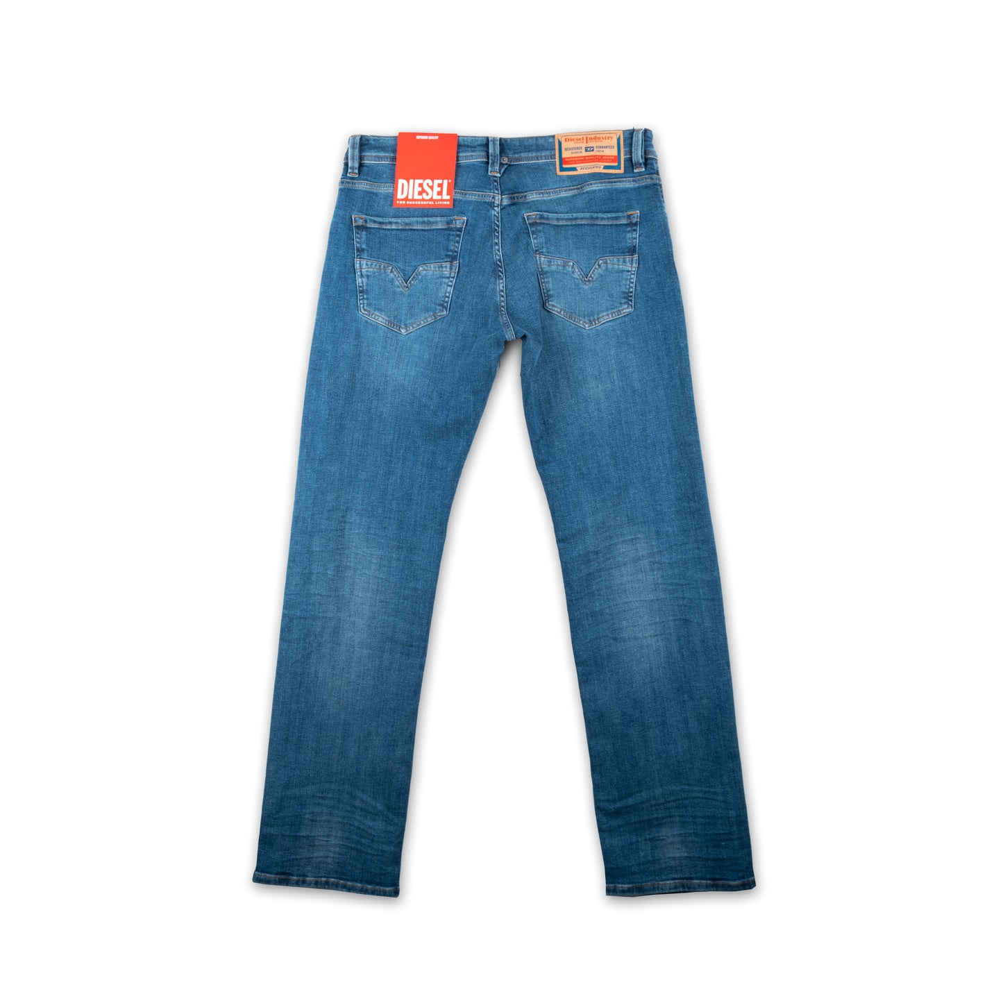 Calças Jeans Homem Diesel Azul Médio Slim Fit com Efeito Lavado