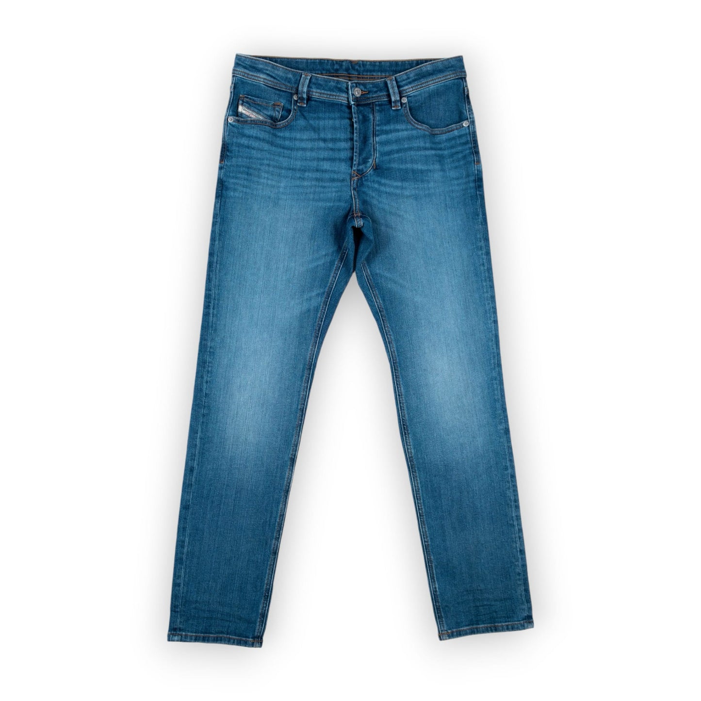 Calças Jeans Homem Diesel Azul Médio Slim Fit com Efeito Desgastado