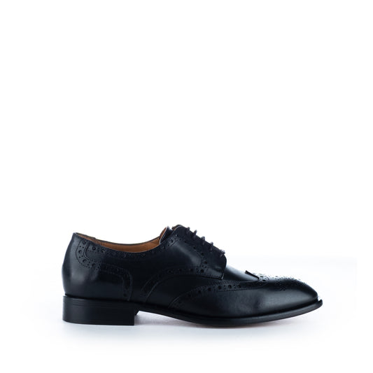 Sapatos de Homem VISAR em Preto – Oxford em Pele com Detalhe Brogue