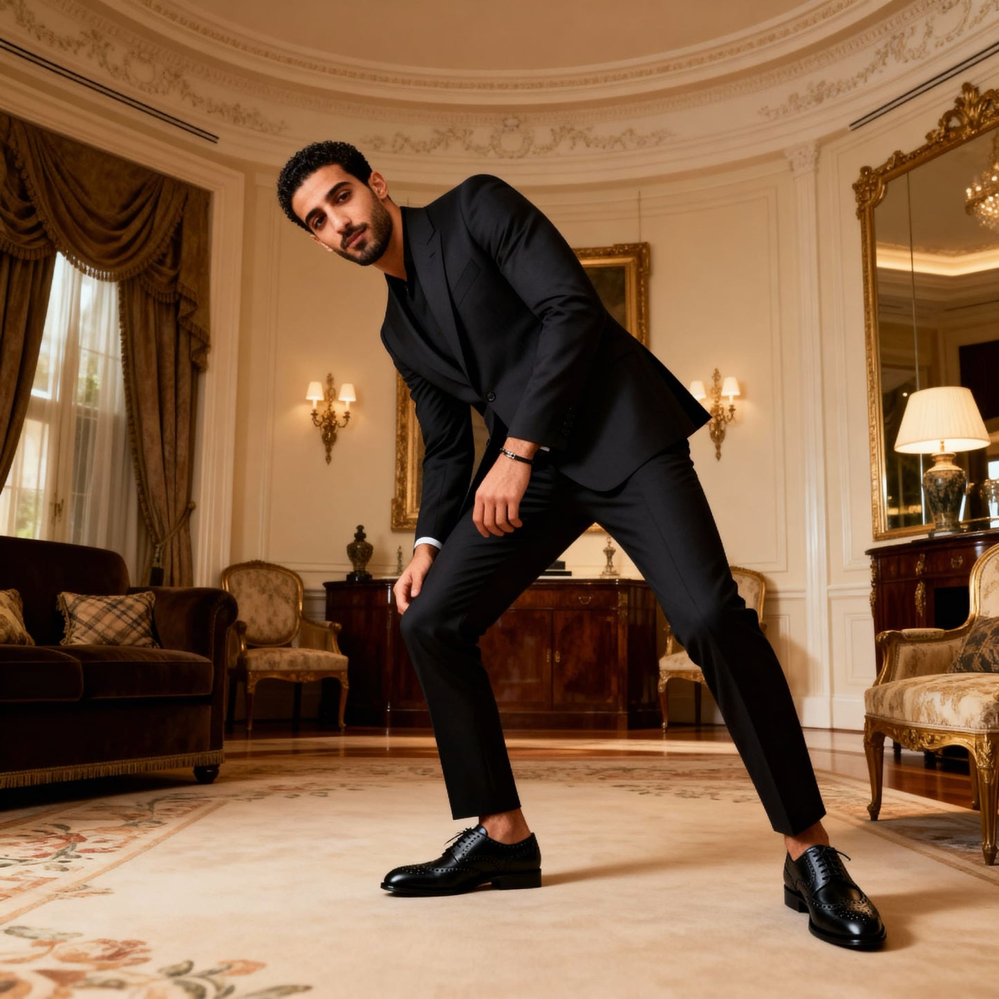 Sapatos de Homem VISAR em Preto – Oxford em Pele com Detalhe Brogue