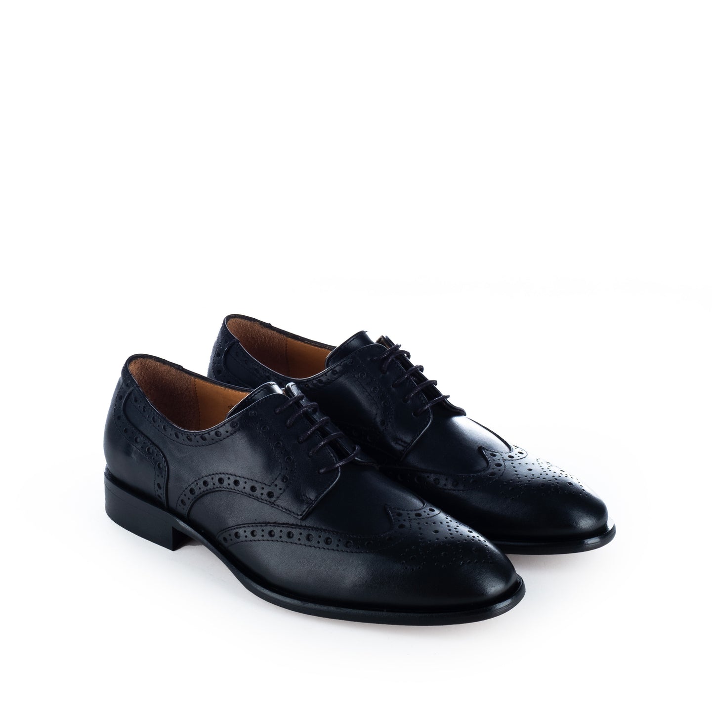 Sapatos de Homem VISAR em Preto – Oxford em Pele com Detalhe Brogue
