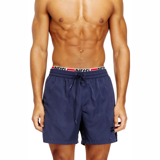 Calções de Banho Homem Diesel Azul Marinho com Logo Discreto e Cintura Elástica