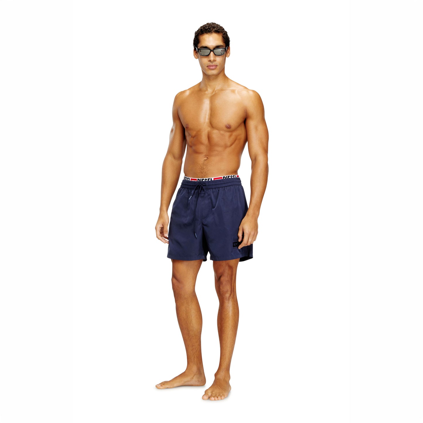 Calções de Banho Homem Diesel Azul Marinho com Logo Discreto e Cintura Elástica