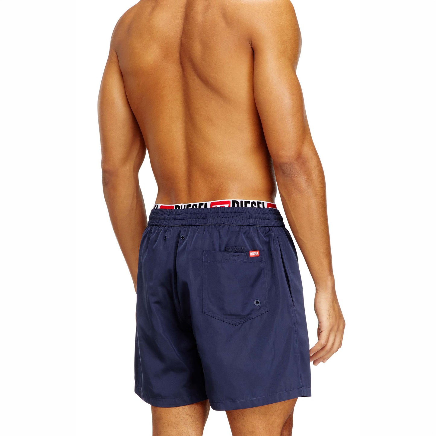 Calções de Banho Homem Diesel Azul Marinho com Logo Discreto e Cintura Elástica