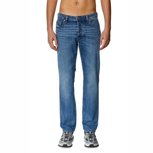 Calças Jeans Homem Diesel Azul Médio Slim Fit com Efeito Desgastado