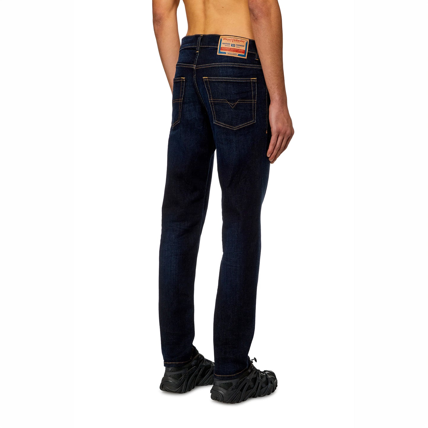 Calças Jeans Homem Diesel Azul Escuro Slim Fit com Lavagem Desgastada