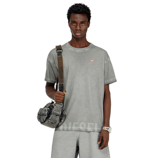 T-Shirt Homem Diesel Cinzenta Minimalista com Logo Discreto no Peito