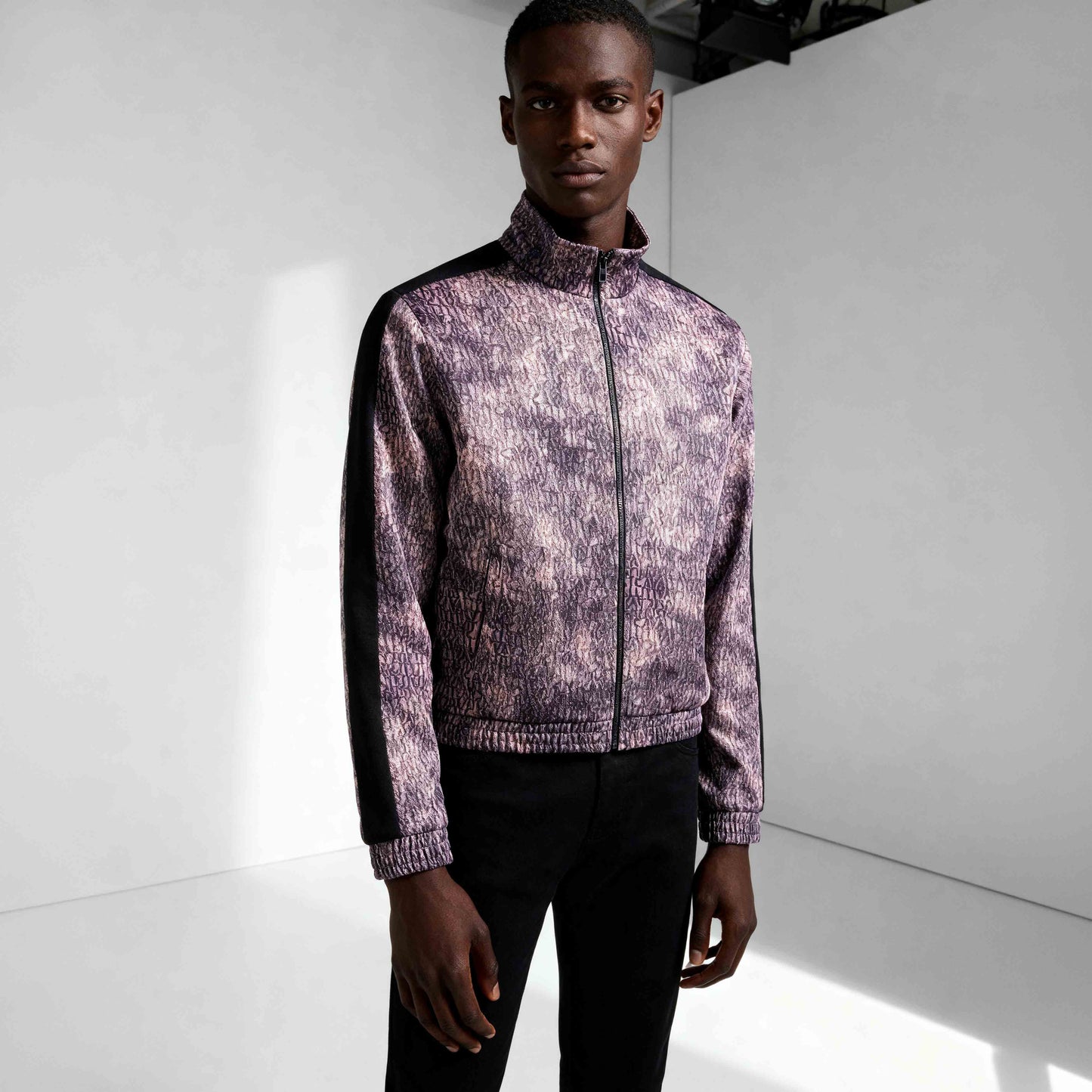 Casaco Homem Just Cavalli Multicolor Padrão Abstrato com Fecho Zip