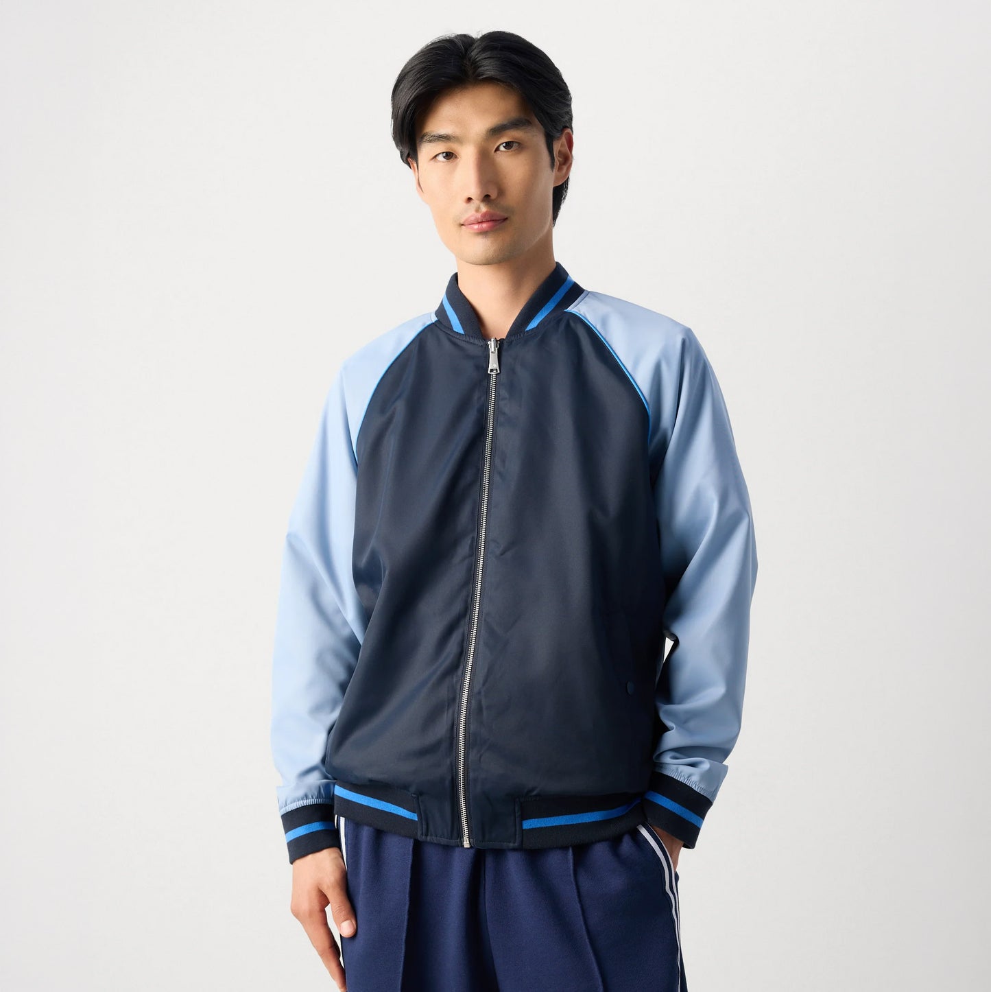 Casaco Reversível Homem Scotch & Soda Azul com Mangas Contrastantes e Fecho Frontal