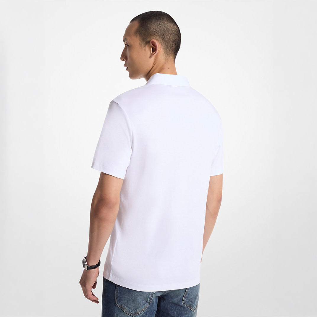 Polo Homem Michael Kors Branco Minimalista em Algodão com Botões