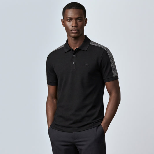 Polo Homem Michael Kors Preto Elegante em Algodão com Botões e Gola Clássica