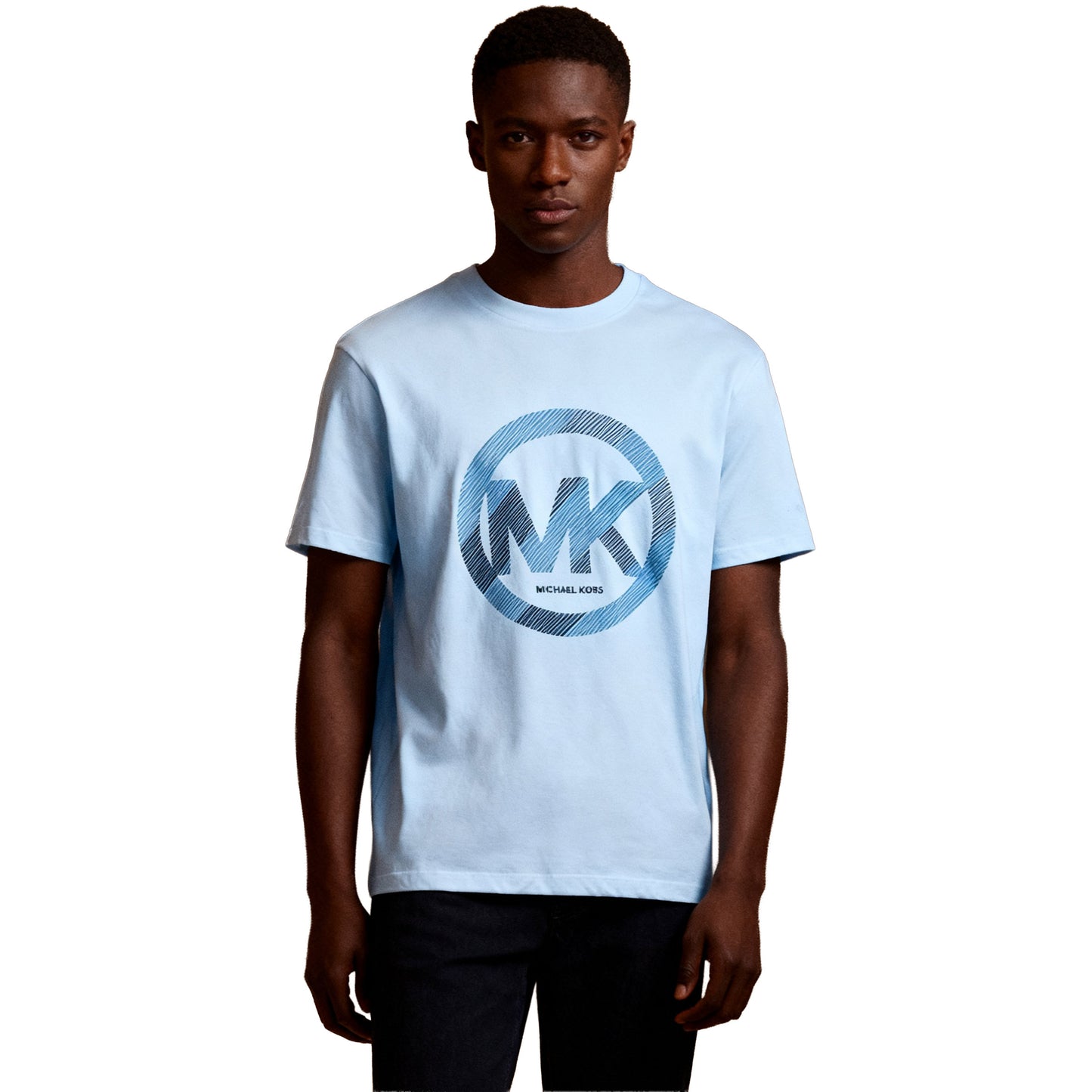T-shirt Homem Michael Kors Branco com Logo Circular MK Contrastante