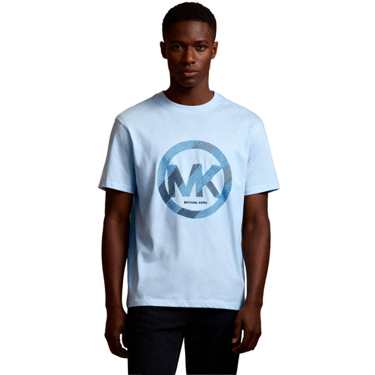 T-shirt Homem Michael Kors Branco com Logo Circular MK Contrastante