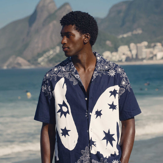 Camisa Homem Scotch & Soda Azul-Marinho com Estrelas