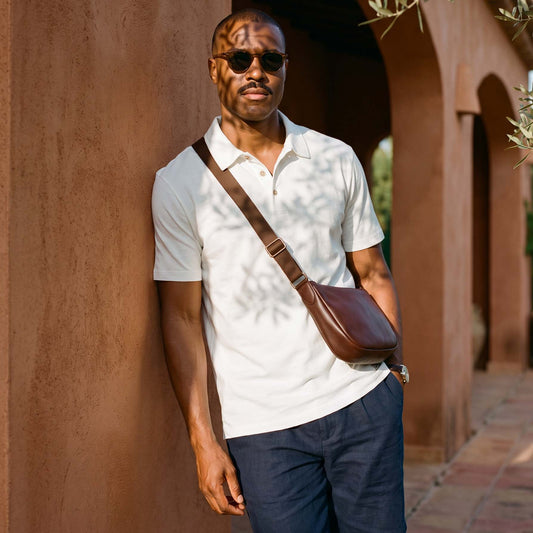 Polo Homem Yes Zee Branco com Botões Contrastantes
