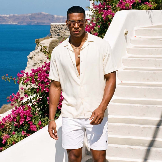 Calção Chino Homem U.S. Polo Assn. Branco com Logótipo