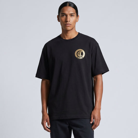 T-Shirt Homem Just Cavalli Preta com Emblema