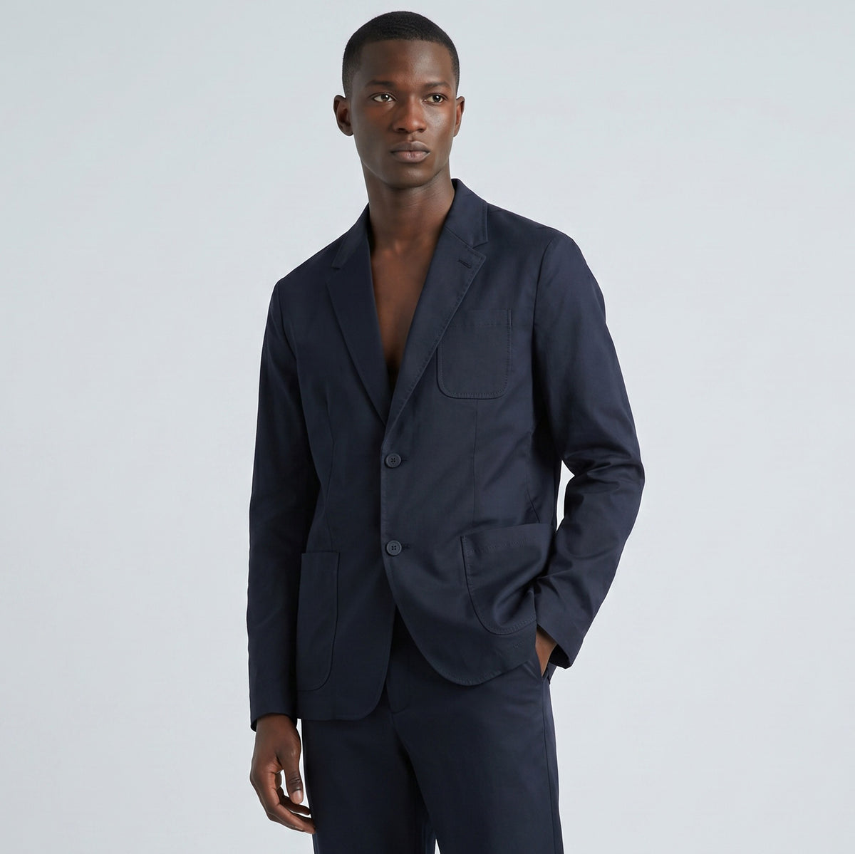 Blazer Homem Michael Kors Preto com Lapela Clássica e Fecho de Botões