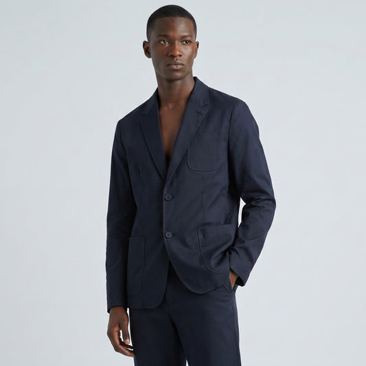 Blazer Homem Michael Kors Preto com Lapela Clássica e Fecho de Botões