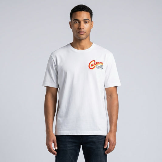 T-shirt Homem Replay Branca com Logo Gráfico Colorido no Peito