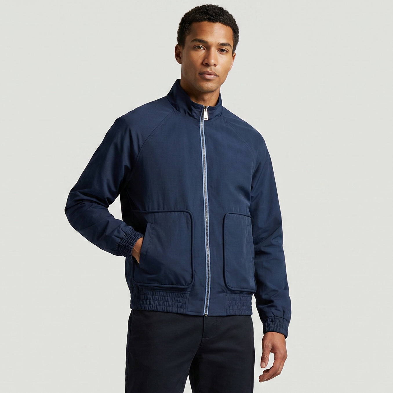 Casaco Homem Scotch & Soda Azul Escuro com Fecho Frontal e Bolsos Aplicados - Reversivel