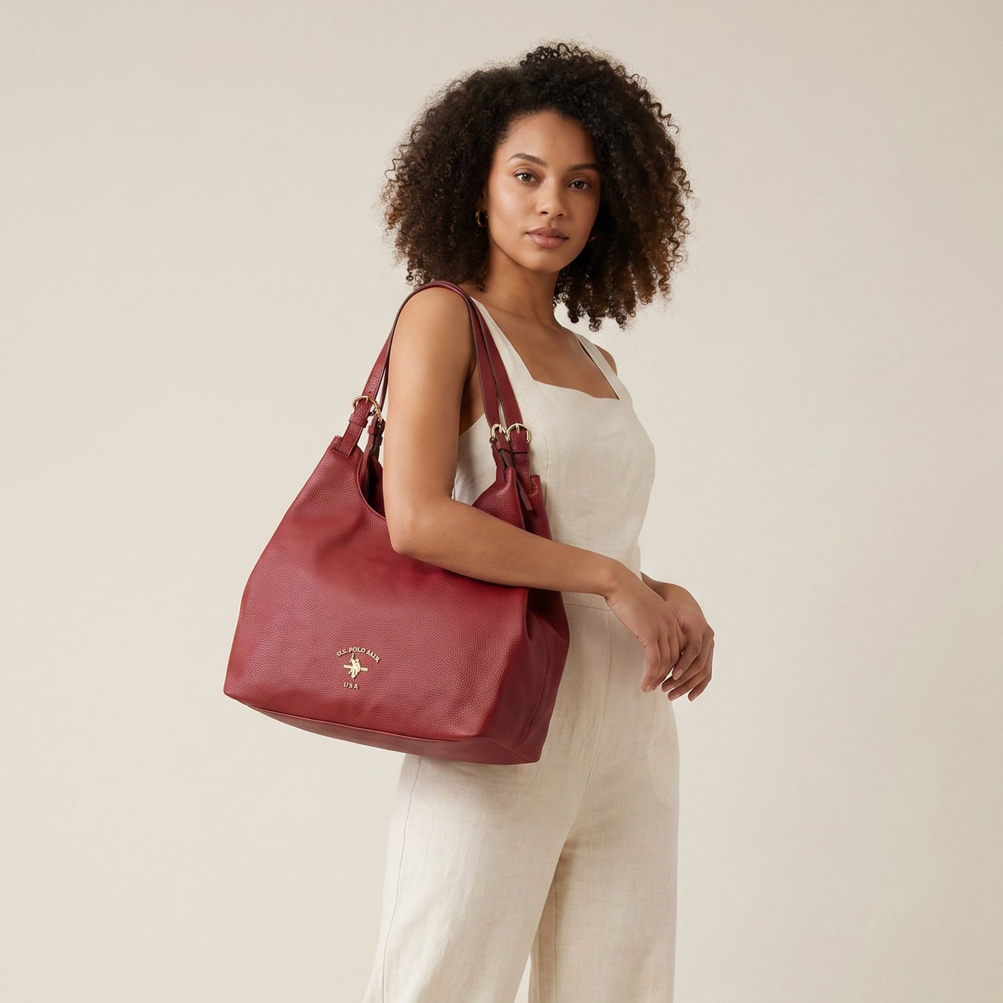 Bolsa de Ombro Us Polo Vermelha Elegante e Espaçosa